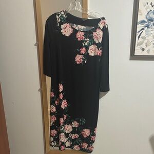 Roz and Ali black dress with flowers